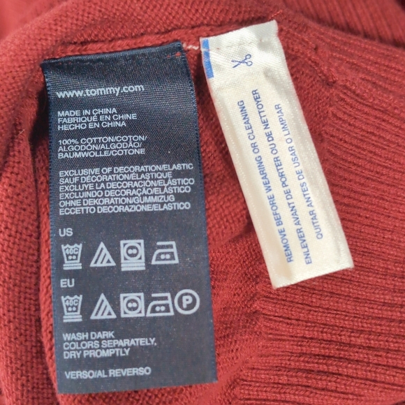 Tommy Hilfiger sz XXL Men's Red Quarter-Zip Sweater - Picture 6 of 6